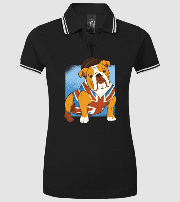 Bulldog englezesc model negru pe tricou