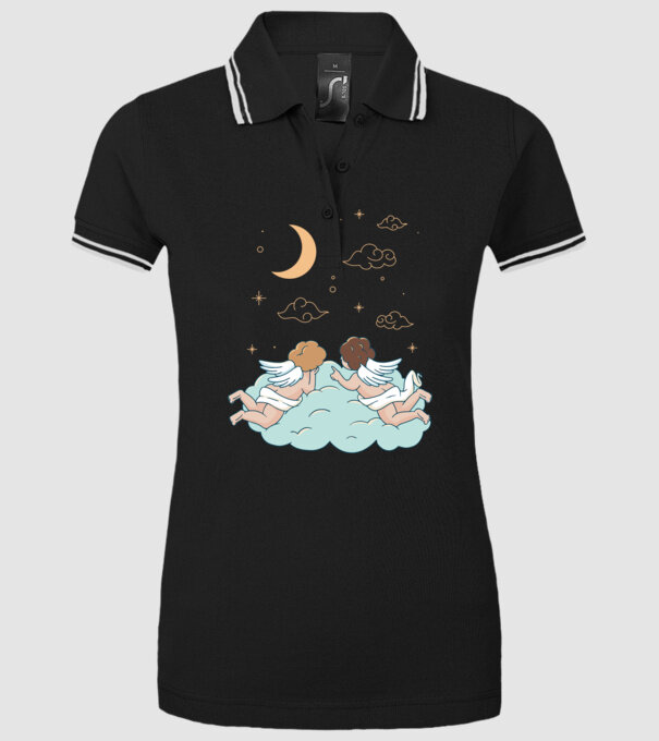 Îngeri model negru pe tricou