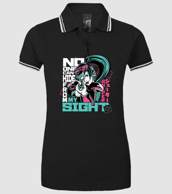 Anime Fată Lunetistă model negru pe tricou