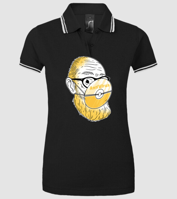 Antivirus model negru pe tricou
