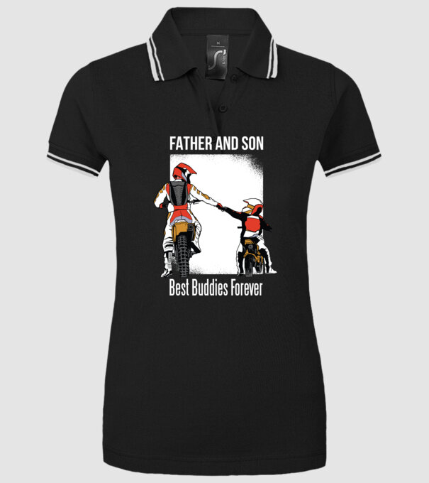 Tată și Fiu cei mai buni Prieteni - Motociclist model negru pe tricou