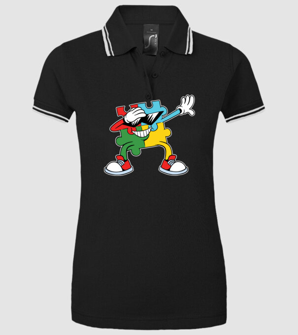 Autist DAB Puzzle model negru pe tricou