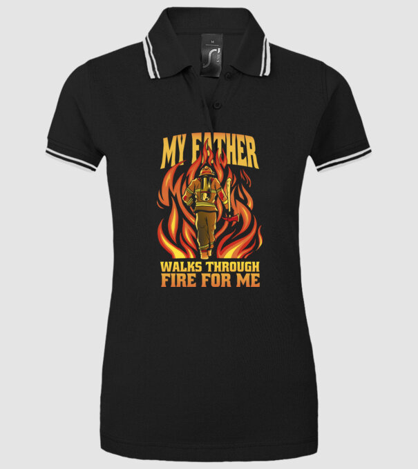 Tatăl meu trece prin foc pentru mine model negru pe tricou
