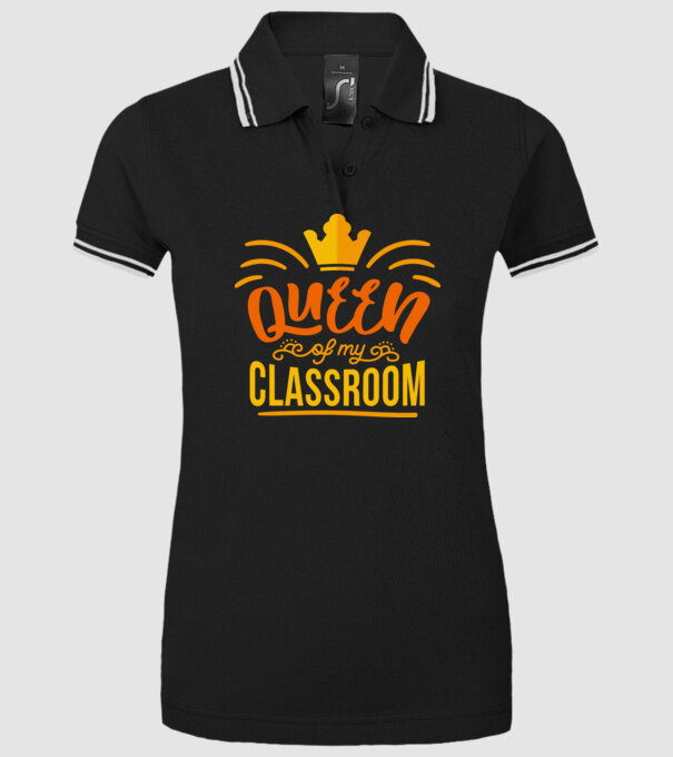 Regina clasei model negru pe tricou