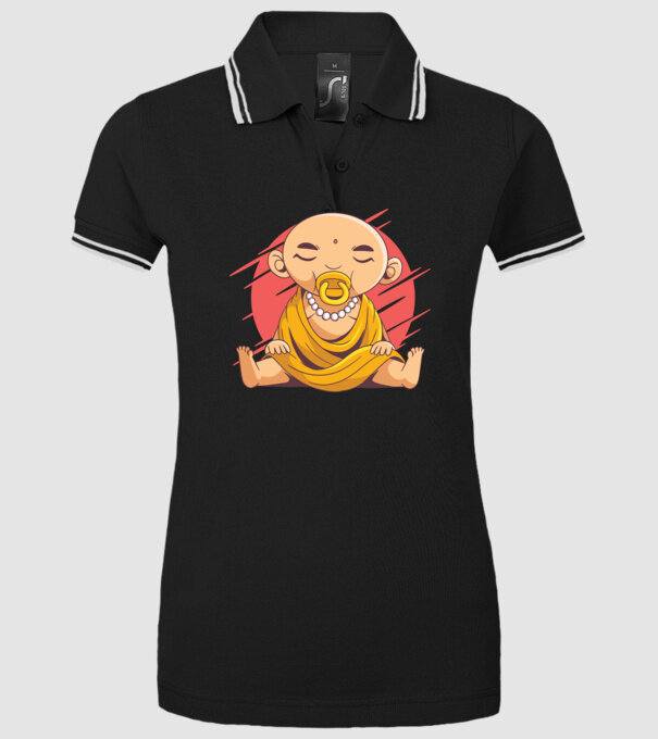 Baby Buddha cu suzetă tricou amuzant model negru pe tricou
