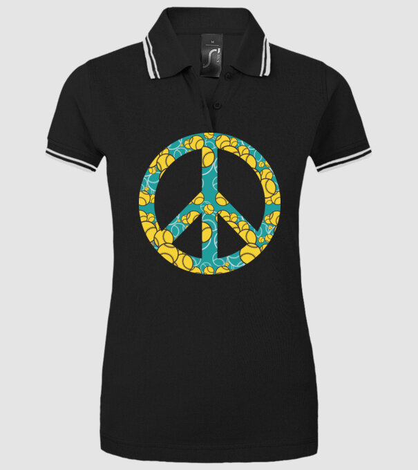 Simbol Baseball Peace model negru pe tricou