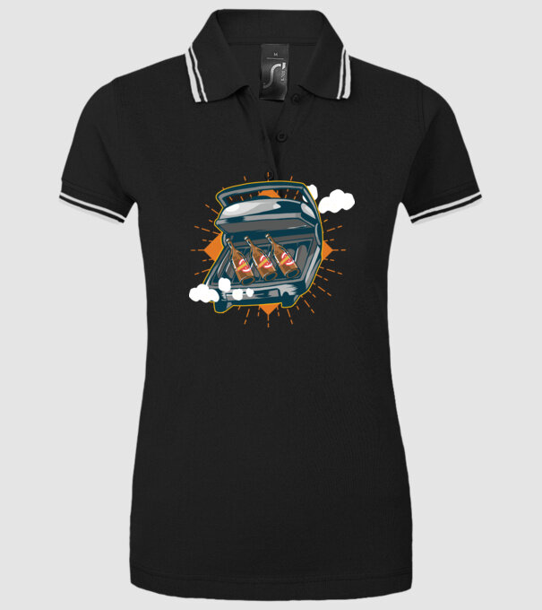 Bere BBQ model negru pe tricou