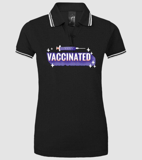 Vaccinat model negru pe tricou