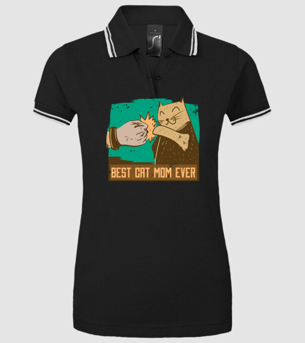 Best Cat Mom Ever - Cea mai bună mamă cu pisici model negru pe tricou
