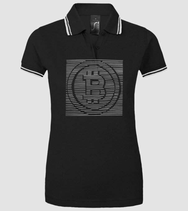 Linii 3d Bitcoin model negru pe tricou