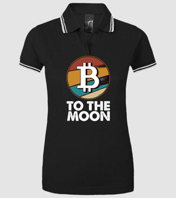Bitcoin to the moon model negru pe tricou