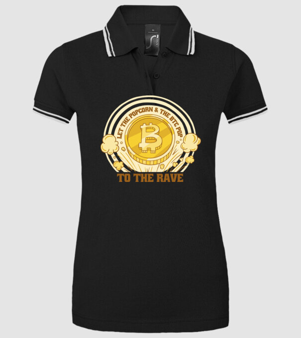 Bitcoin to the Rave model negru pe tricou