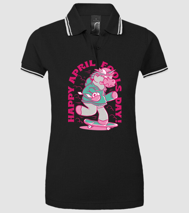 Ziua proștilor Unicorn model negru pe tricou