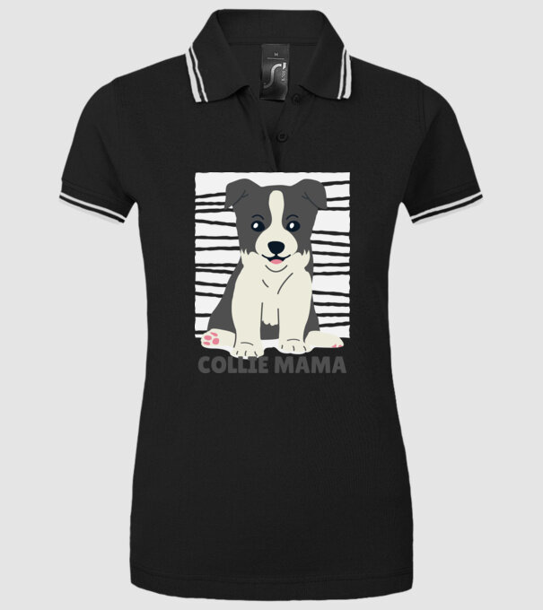 Border Collie Mamă model negru pe tricou