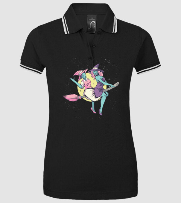 Vrăjitoare în spațiu model negru pe tricou