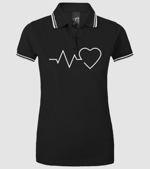 Iubesc bicicleta din Lanț de bicicletă model negru pe tricou