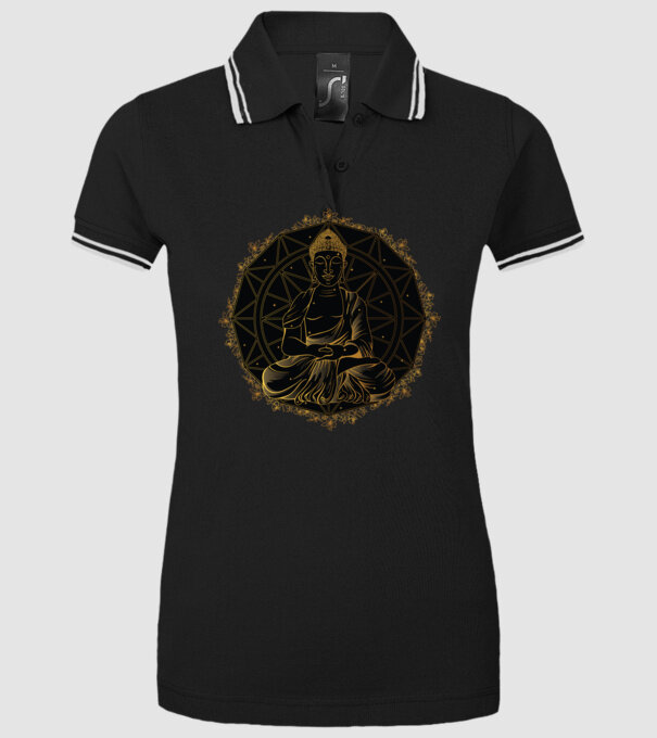 Buddha Mandala model negru pe tricou