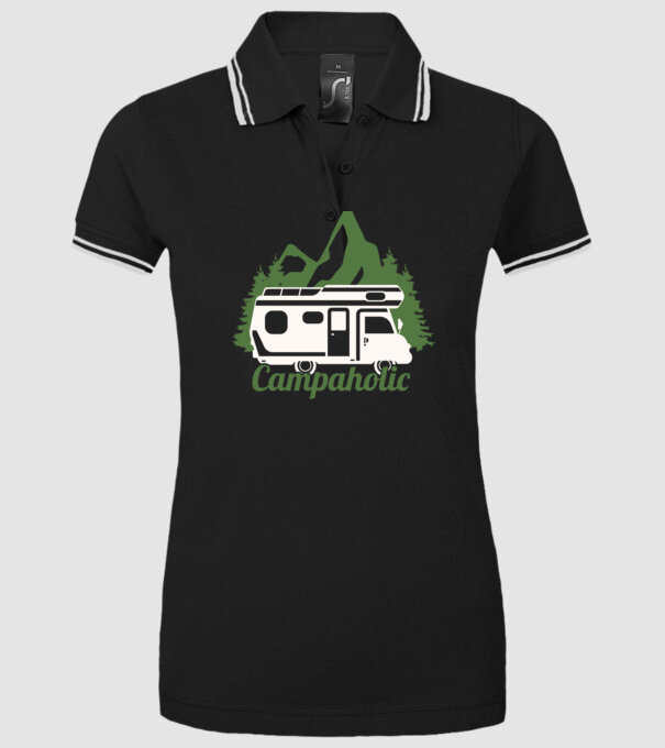 Campare Campaholic model negru pe tricou