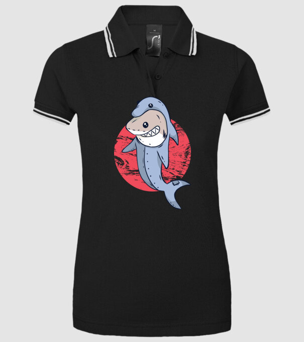 Rechin în costum de delfin model negru pe tricou