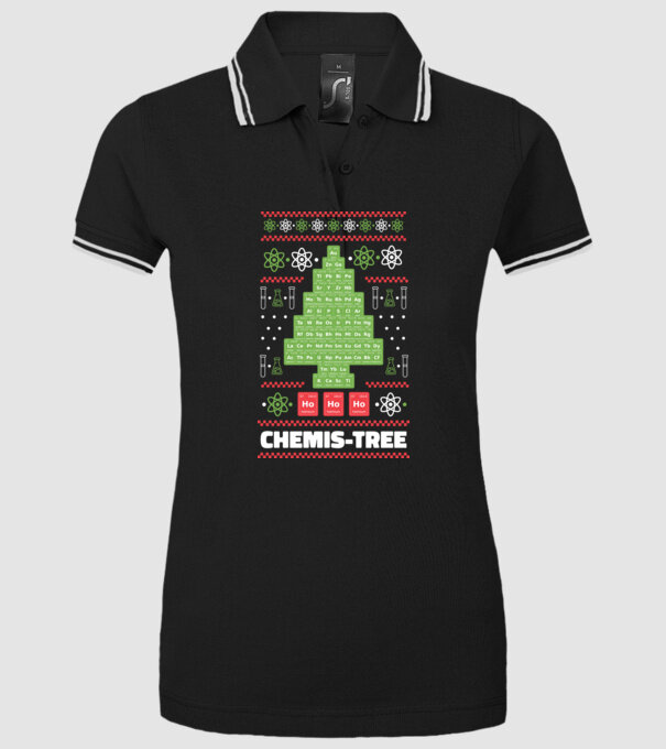 Chemis-tree pom de Crăciun model negru pe tricou