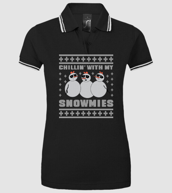 Chillin with my Snowmies tricou pulovăr urât model negru pe tricou