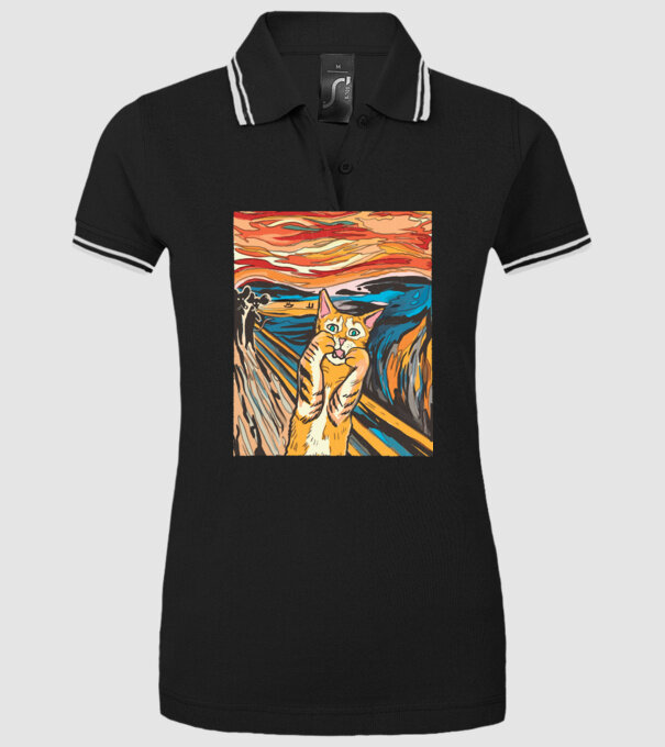 pictură Parodie Pisică model negru pe tricou