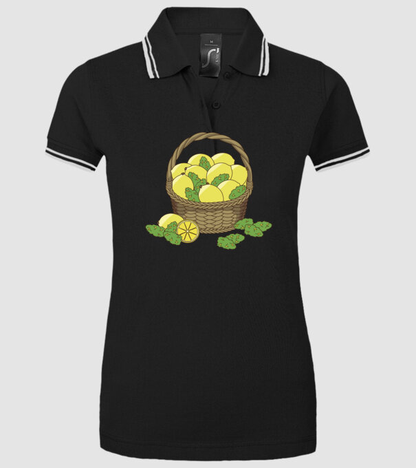Coș de lămâi model negru pe tricou