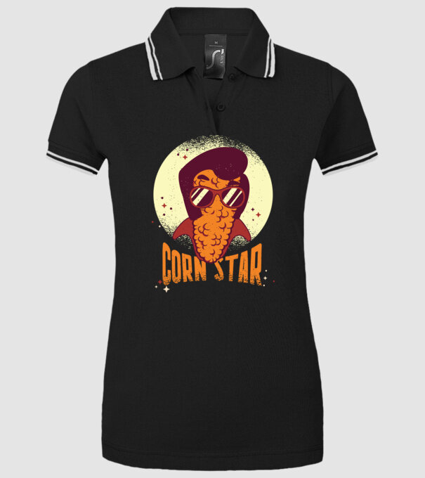 Corn Star - Porumb cu freză Elvis model negru pe tricou