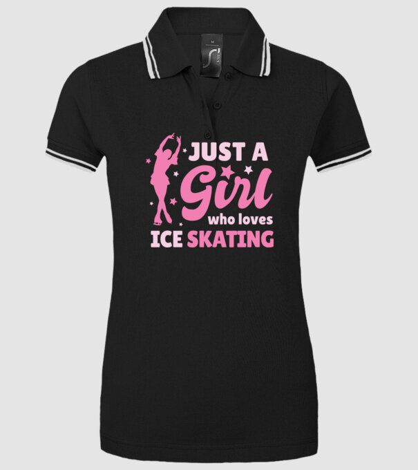 Doar o fată căreia îi place să patineze model negru pe tricou