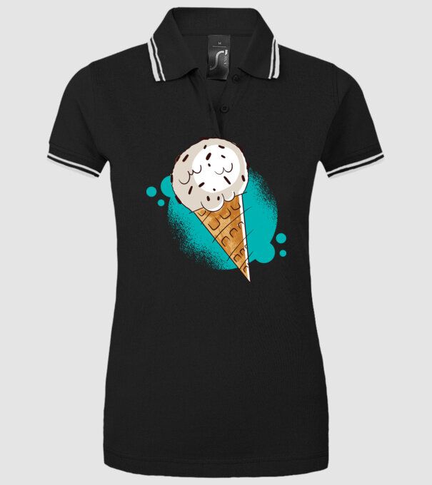 Înghețată cu ciocolată model negru pe tricou