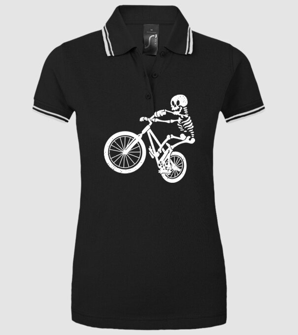Biciclist schelet model negru pe tricou