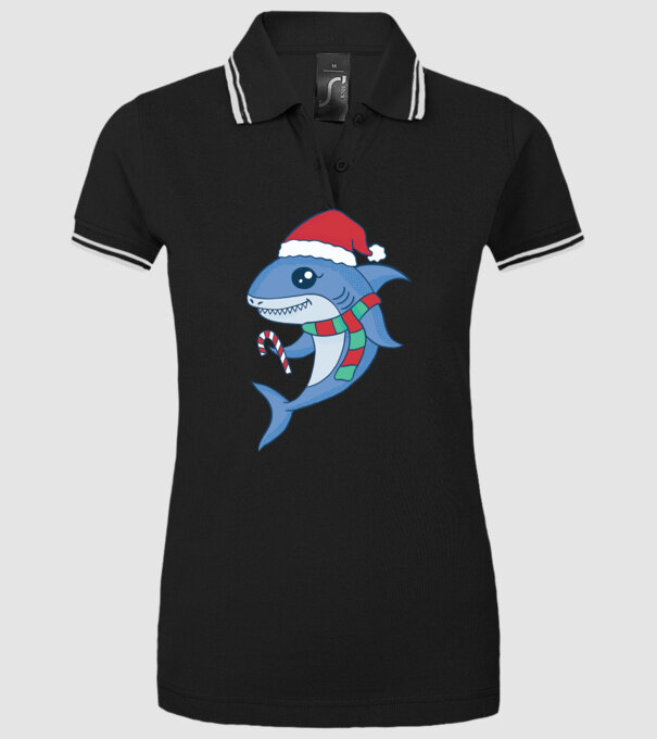 Rechin drăguț de Crăciun model negru pe tricou