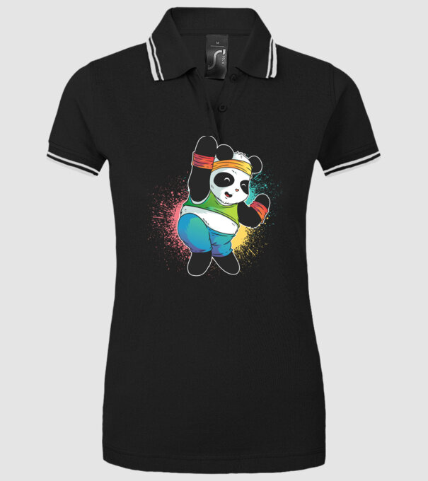Panda drăguț Zumba model negru pe tricou