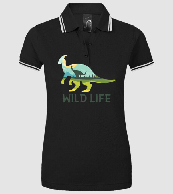 Dinosaur model negru pe tricou