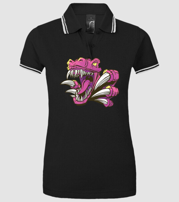Gheare de dinozaur model negru pe tricou