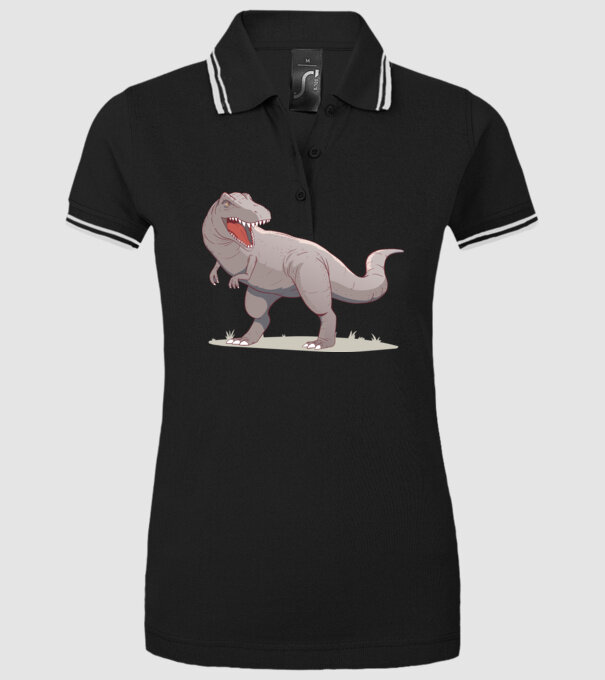 Dinozaur T-rex model negru pe tricou