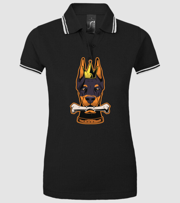 Rege Doberman model negru pe tricou