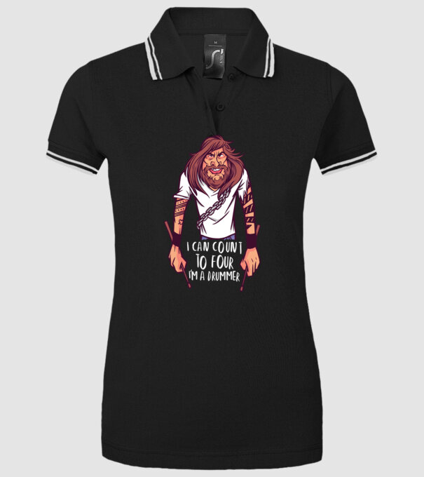 Baterist model negru pe tricou