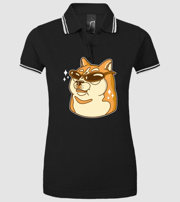 Doge Coin model negru pe tricou