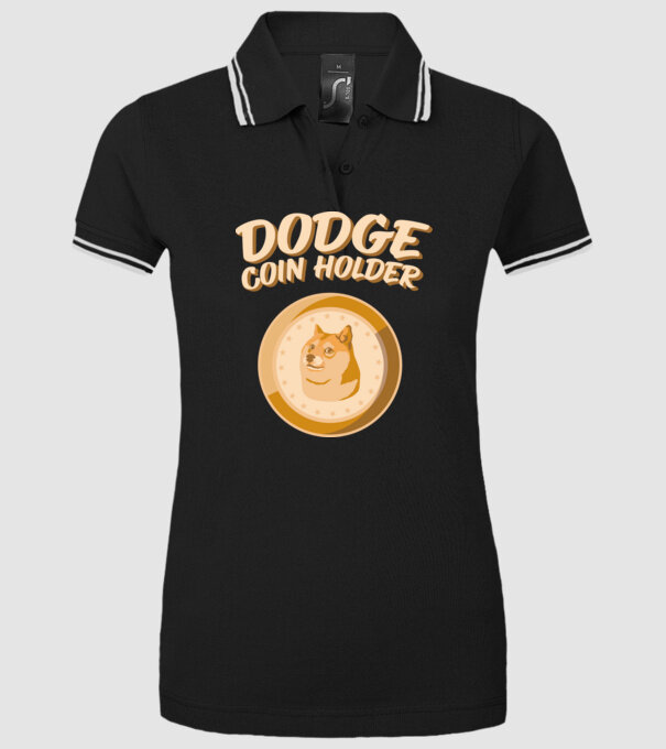 Doge Coin Holder model negru pe tricou