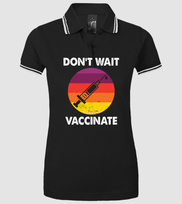 Don't wait Vaccinate model negru pe tricou