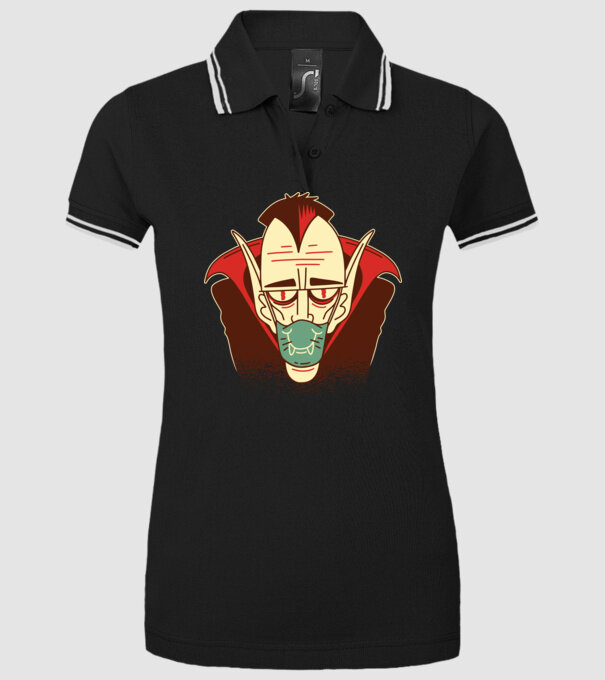 Dracula în mască model negru pe tricou