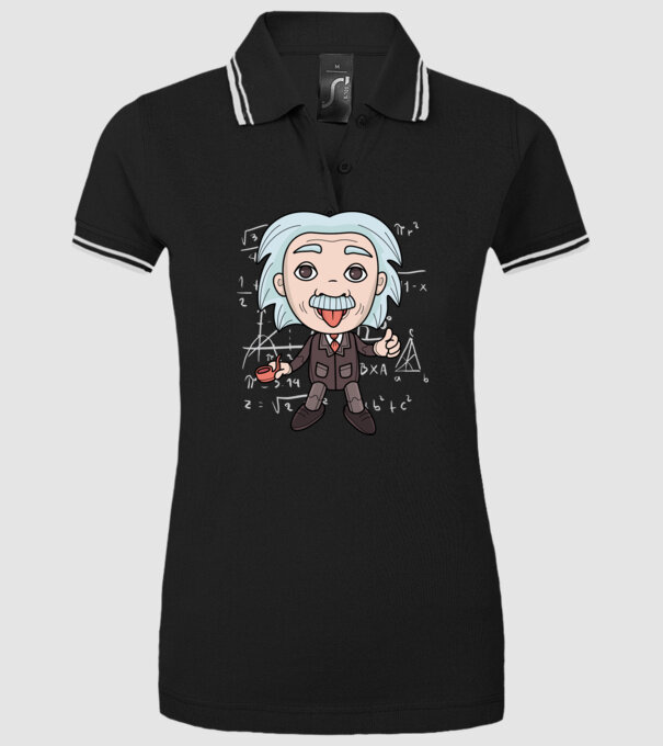 Caricatură Einstein model negru pe tricou