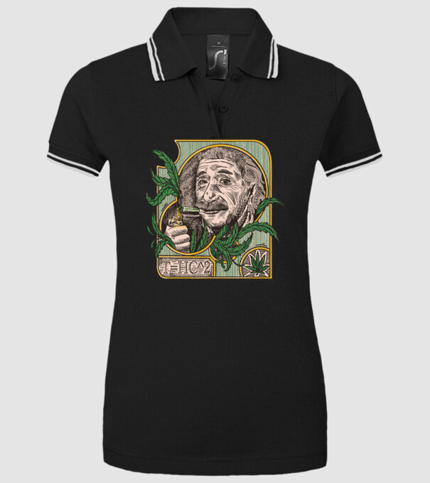 Einstein Marijuana THC model negru pe tricou