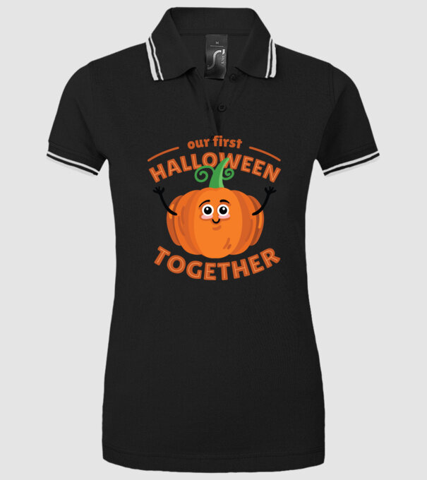 Primul nostru Halloween împreună model negru pe tricou