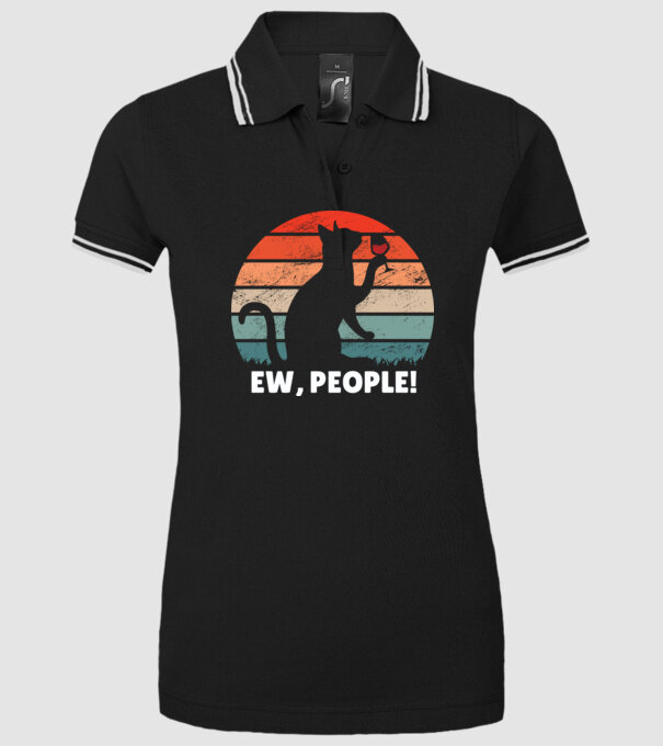 Ew, oameni - Pisică model negru pe tricou