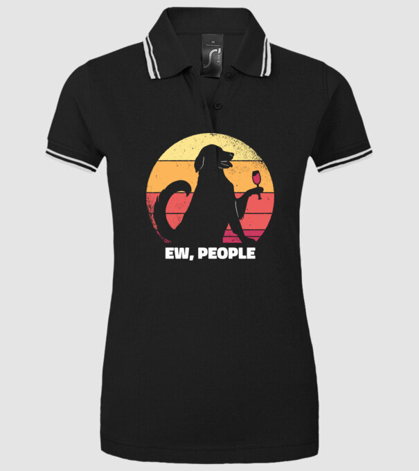Ew, Oameni - Câine model negru pe tricou