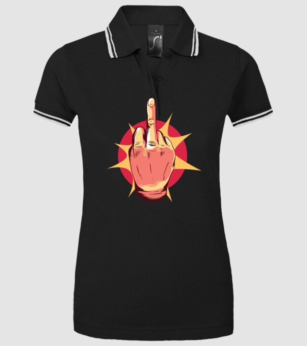 Tricou arată degetul model negru pe tricou