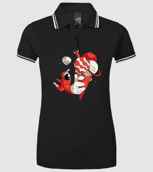 Astronaut cu Înghețată model negru pe tricou