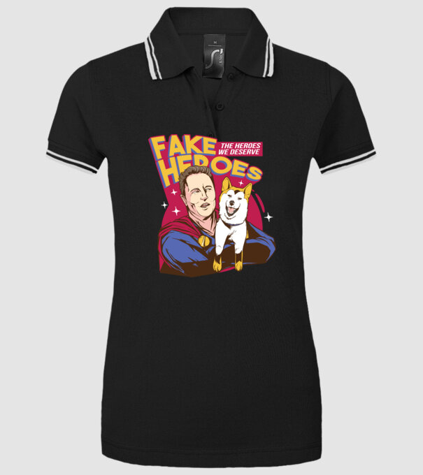 Fake Hero Elon Musk model negru pe tricou